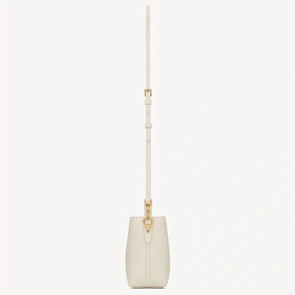 Saint Laurent Le 37 Mini Leather Bucket Bag, BLANC VINTAGE - Picture 4 of 11